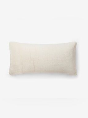 NWT The Company Store PLUSH Ivory Soft Microfleece Lumbar Pillow COVER - 12x21
